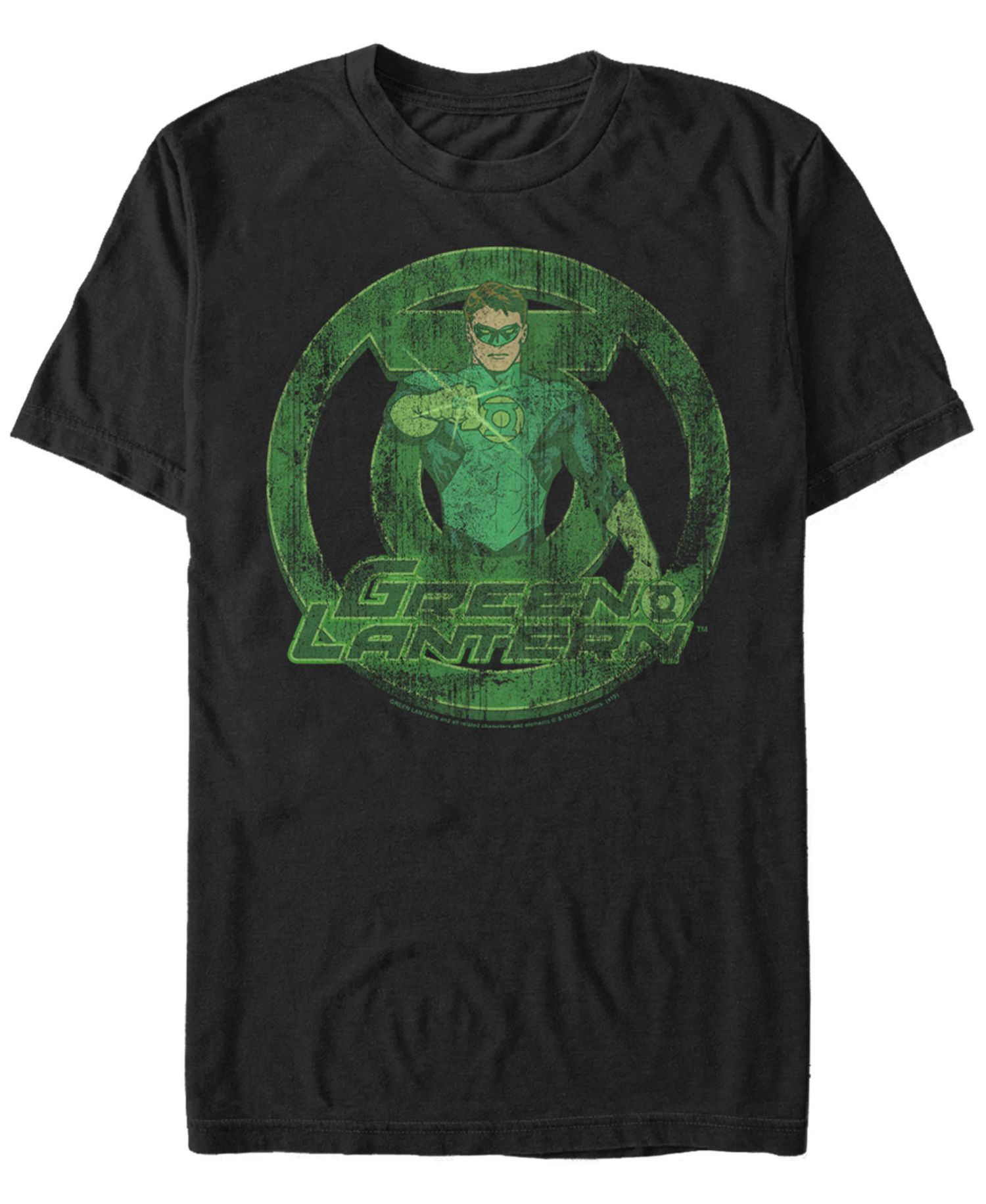 Dc Men's Green Lantern Distressed Portrait Logo Short Sleeve T-Shirt