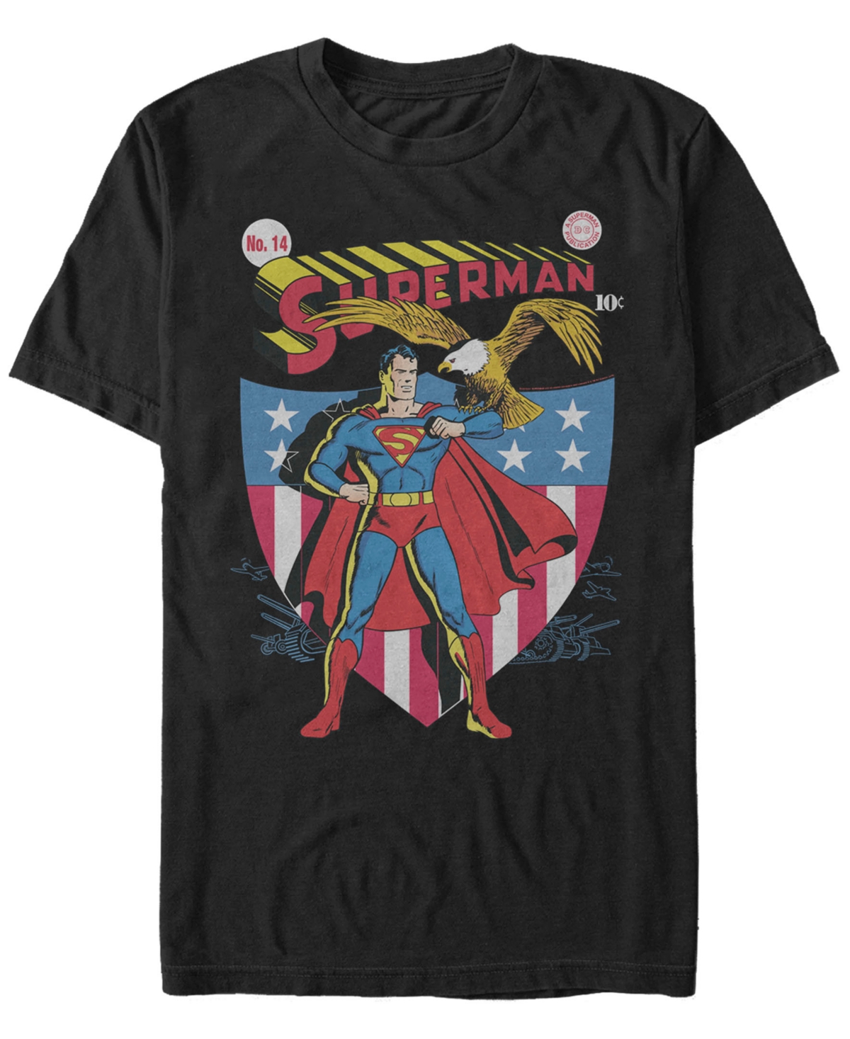 Fifth Sun Dc Men's Superman Classic Comic Cover Short Sleeve T-Shirt - Black