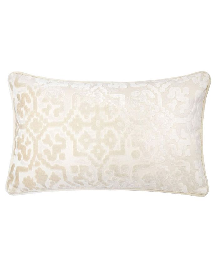 Homey Cozy Iris Modern Cut Velvet Rectangle Decorative Throw Pillow ...