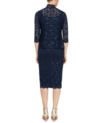 2-Pc. Lace Jacket & Midi Dress Set