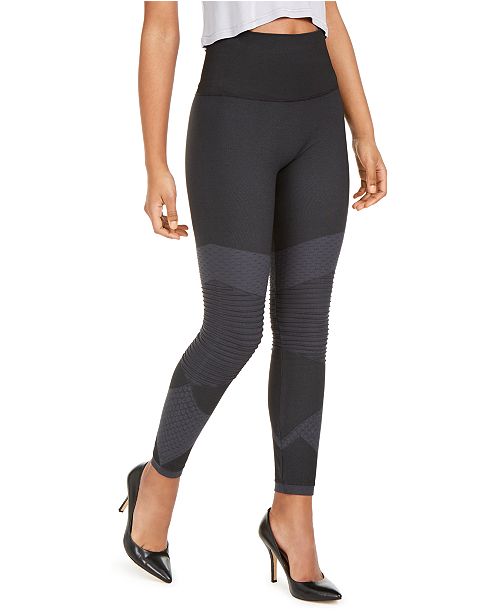 Spanx Seamless Leggings Size Medium Black Cheetah Print Shapewear