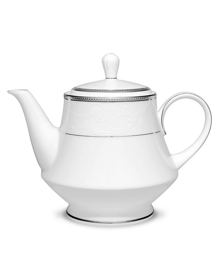 Noritake - Regina Platinum Tea Pot, 38 Oz.