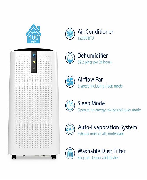Jhs Jha 12 000 Btu Energy Star Portable Air Conditioner With Remote Reviews Wellness Bed Bath Macy S