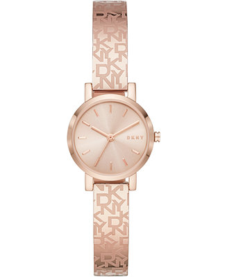DKNY Women's SOHO Rose Gold-Tone Stainless Steel Bangle Bracelet Watch ...