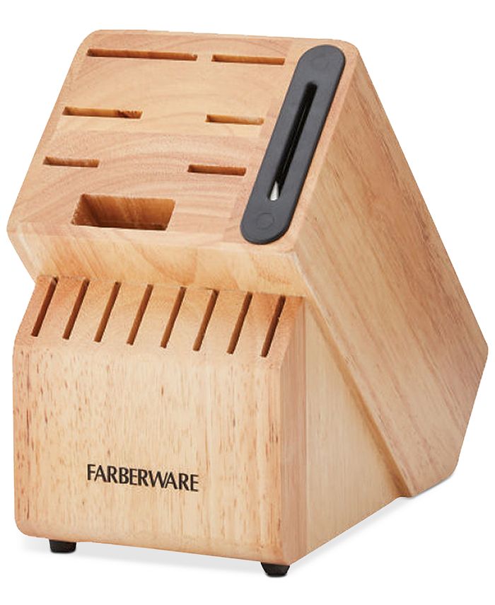 Farberware 16-Piece Edgekeeper Stainless Steel Block Set with Built in Knife Sharpener - Cutlery