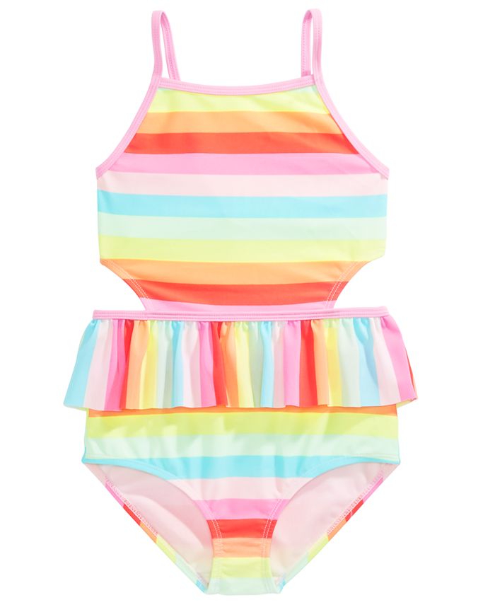 Ideology Little Girls Striped One-Piece Swimsuit, Created for Macy's ...