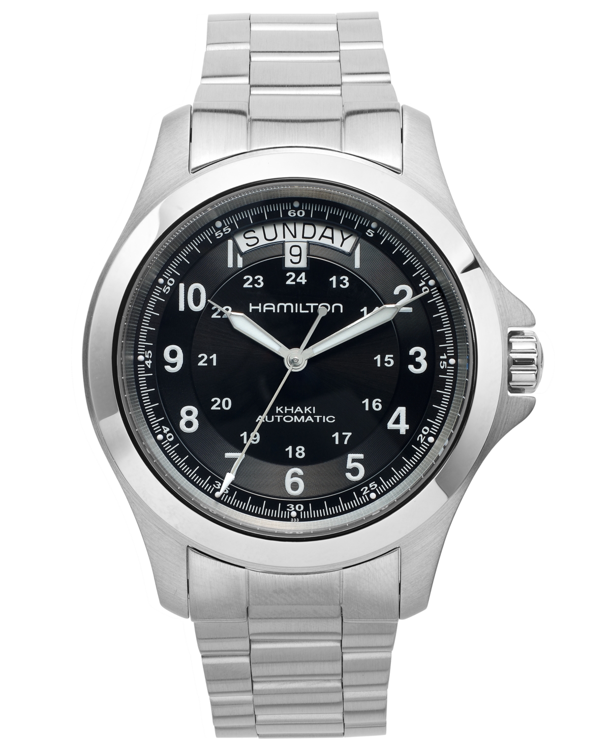 Men's Swiss Automatic Khaki King Stainless Steel Bracelet Watch 40mm H64455133 - Silver