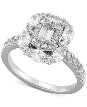 image of Diamond Multi-Shape Halo Engagement Ring (1-1/2 ct. t.w.) in 14k White Gold