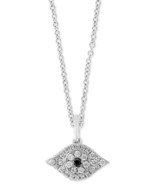 image of Effy Black Sapphire Accent & Diamond (1/6 ct. t.w.) Evil Eye 18