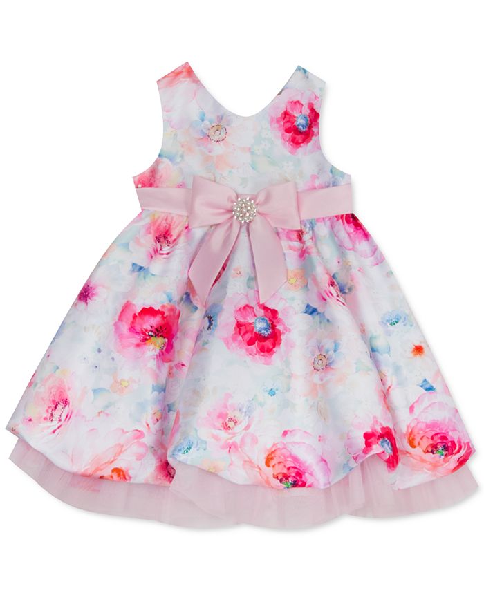 Rare Editions Baby Girls FloralPrint Mikado Bubble Dress Macy's