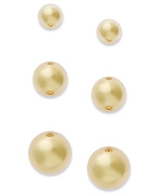 Macy's Ball Stud Earring Set in 10k Gold or White Gold - Macy's