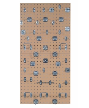 Triton Products Locboard 2 18 Gauge Steel Square Hole Pegboards with 46 Piece Lochook Assortment