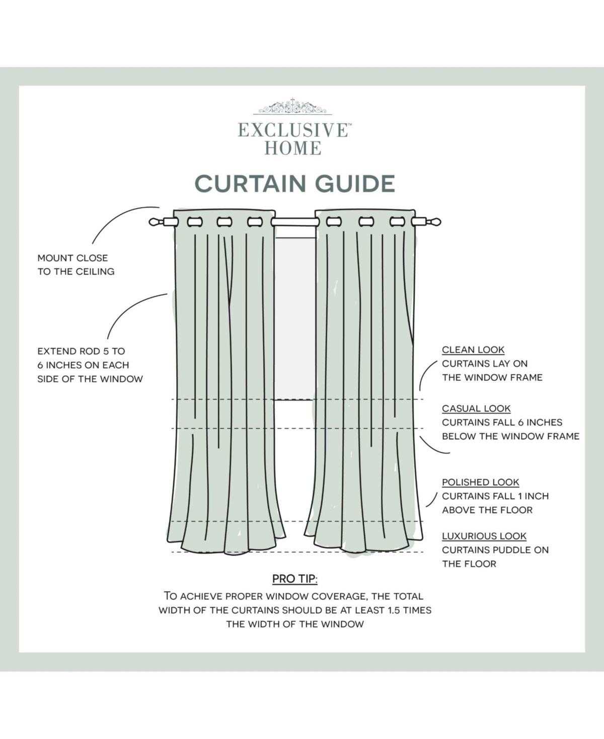 Exclusive Home Delano Indoor/Outdoor Grommet Top Curtain Panel Pair, 54