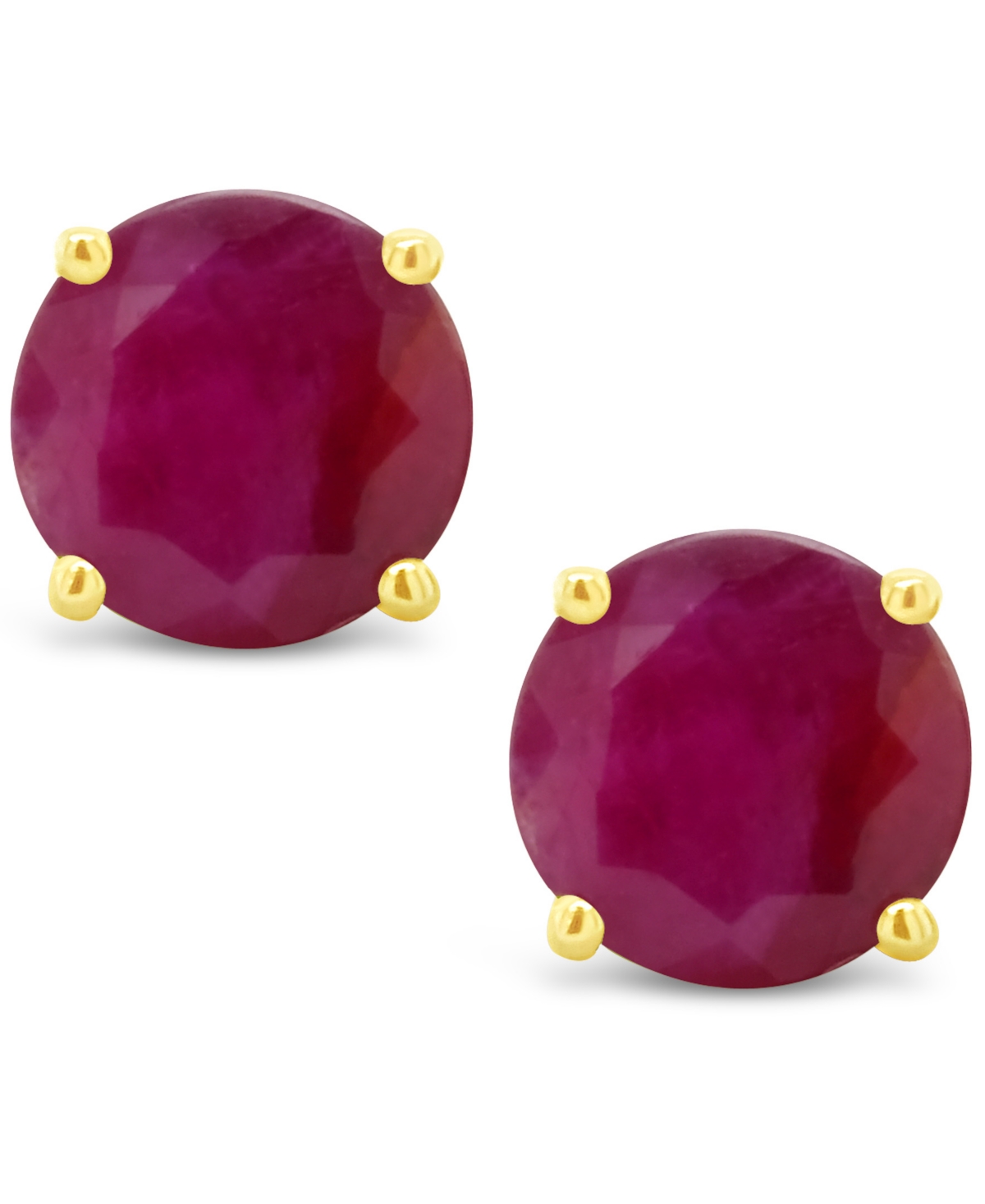 (1-1/5 ct. t.w.) Stud Earrings in 14K White Gold. Also Available in 14K Yellow Gold - Ruby/Yellow Gold