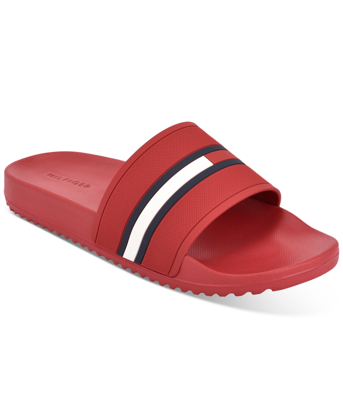 Red tommy hilfiger slides on sale