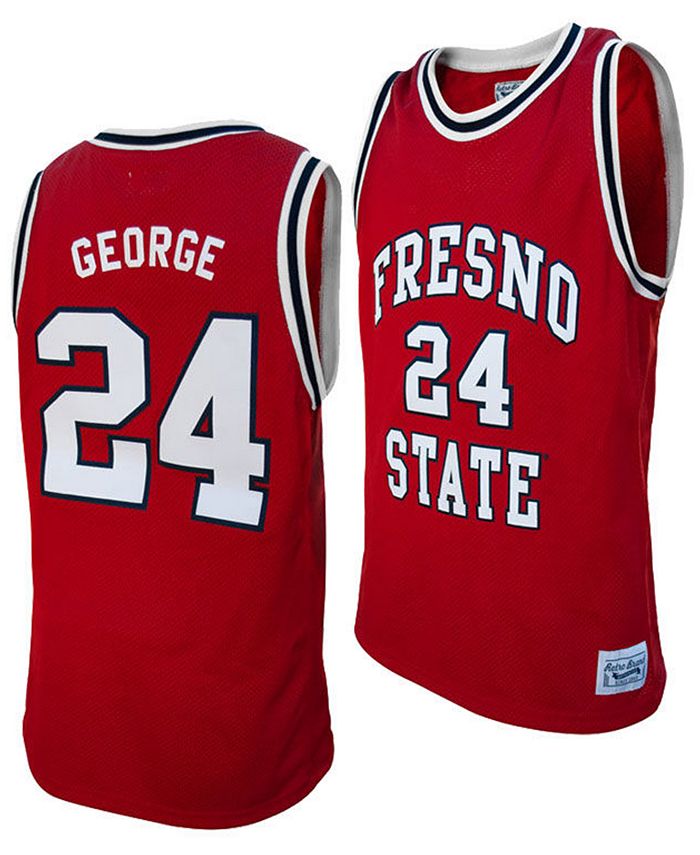 Men's Original Retro Brand Paul George White Fresno State Bulldogs  Commemorative Classic Basketball Jersey