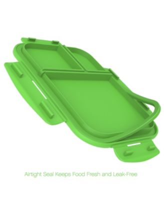 Large Divided Glass Food Storage Container, Blue