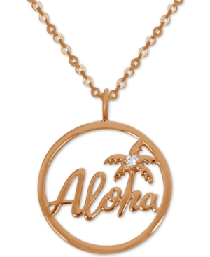 image of Kona Bay Aloha Pendant Necklace in Rose Gold-Plate, 16