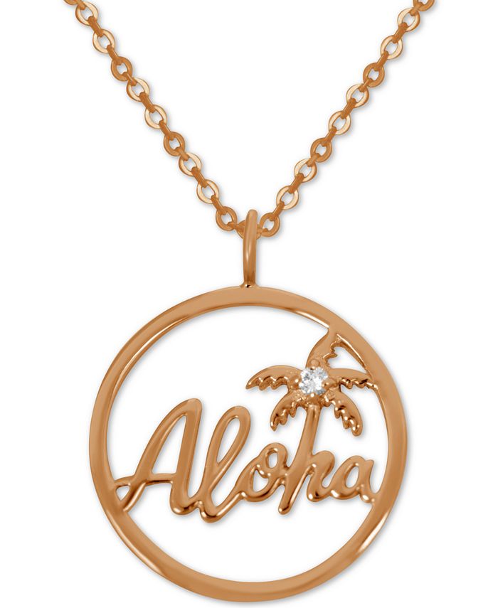 Kona Bay Aloha Pendant Necklace in Rose Gold-Plate, 16