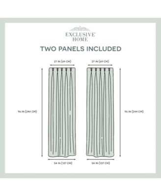 Curtains Chateau Striped Faux Silk Pinch Pleat Curtain Panel Pair, 27" x 96"