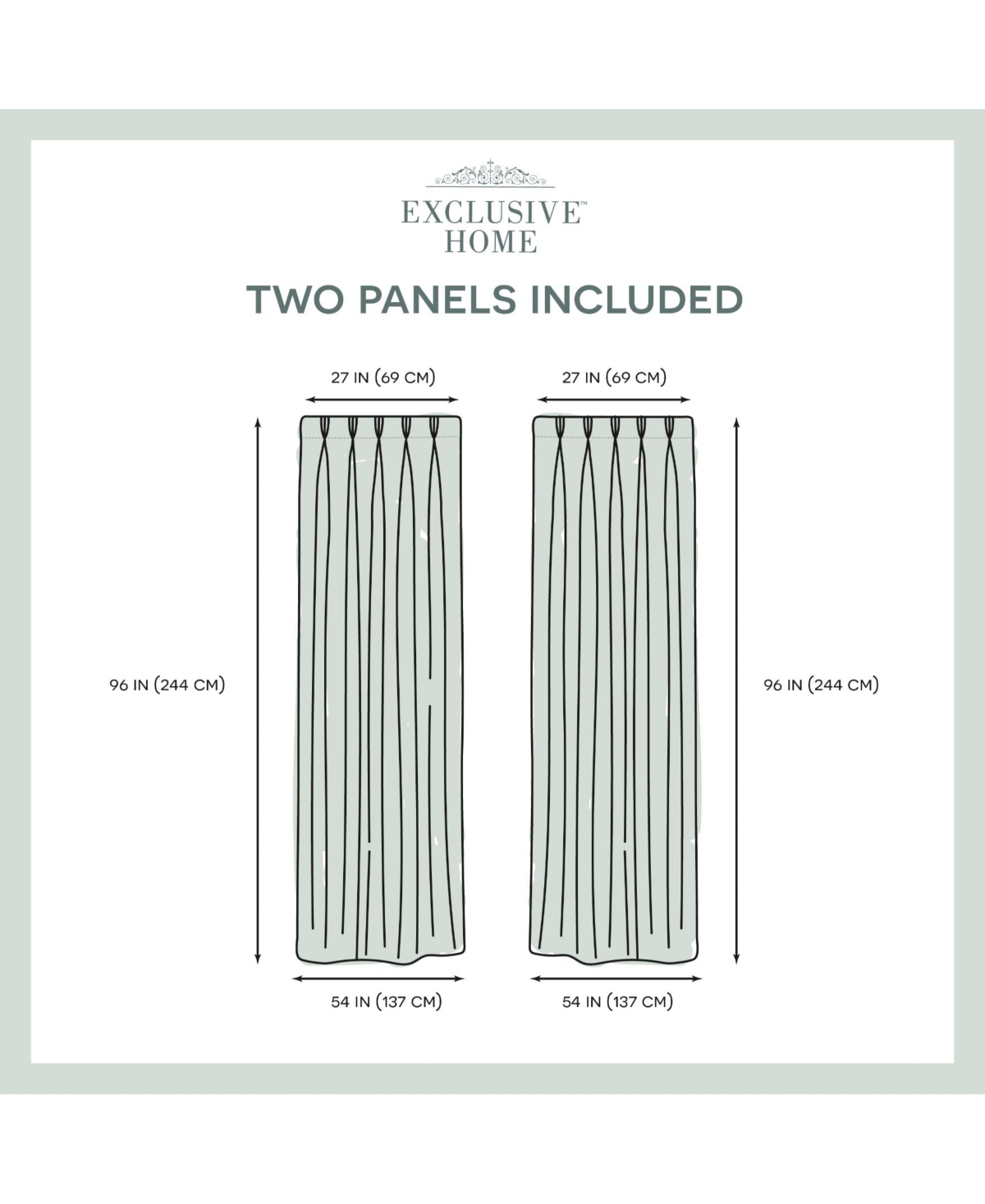 Shop Exclusive Home Curtains Chateau Striped Faux Silk Pinch Pleat Curtain Panel Pair, 27" X 96" In Medium Gre
