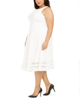 Calvin Klein Trendy Plus Size Illusion-Hem Midi Dress