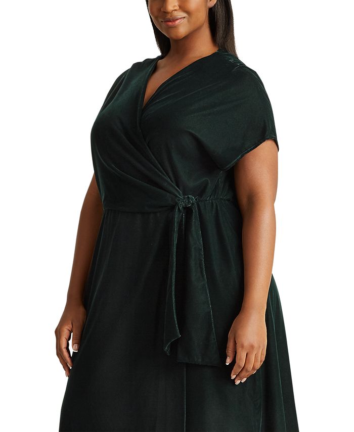 facet Incubus Acquiesce Lauren Ralph Lauren Plus Size Velvet Wrap Dress - Macy's