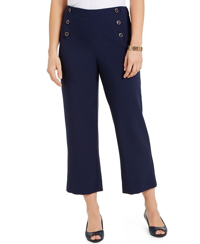 Charter Club Petite Cropped Sailor Pants, Created for Macy's - Macy's