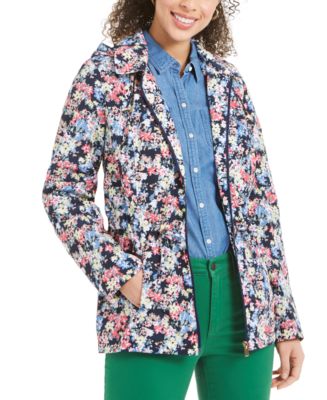 Charter Club Floral-Print Hooded Utility Jacket, Created for Macy's ...