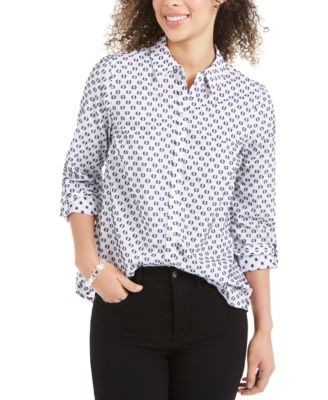 Linen Printed Textured Shirt, Created for Macy's