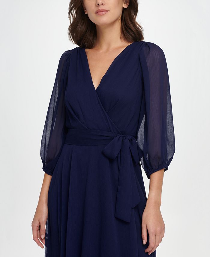 DKNY Balloon Sleeve VNeck Wrap Dress & Reviews Dresses Women Macy's