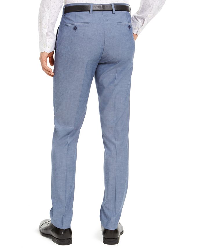 Alfani Men's SlimFit Stretch Light Blue Solid Suit Pants, Created For