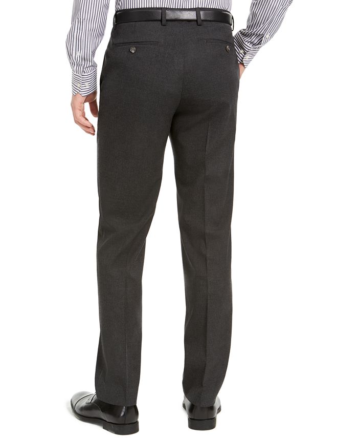 Alfani Men's Classic-Fit Stretch Gray Solid Suit Pants, Created for ...
