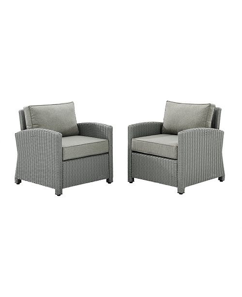 Crosley Bradenton 2 Piece Outdoor Wicker Chair Set & Reviews - Furniture - Macy&#39;s