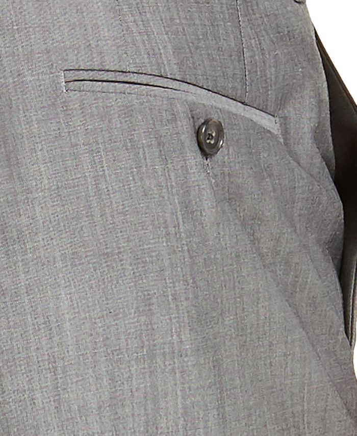 DKNY Men's Slim-Fit Stretch Light Gray Tic Suit Pants - Macy's