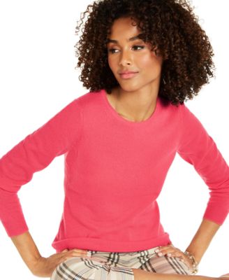 macy's pink cashmere sweater