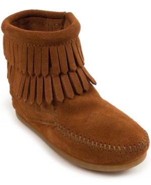 Minnetonka Big Girls Double Fringe Side Zip Boot