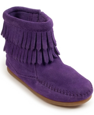 Minnetonka Little Girls Double Fringe Side Zip Boot