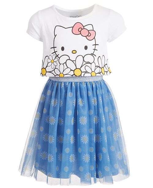 Hello Kitty Toddler Girls Oversized Daisy Layered Look Dress