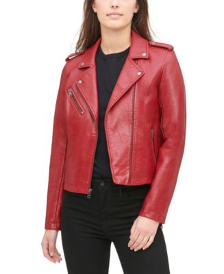 kompression I virkeligheden konkurrerende Levi's Women's Classic Faux Leather Asymmetrical Moto Jacket - Macy's