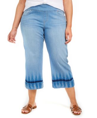 plus size cropped wide leg jeans