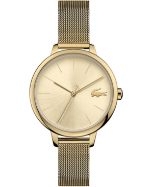 image of Lacoste Women-s Cannes Gold-Tone Stainless Steel Mesh Bracelet Watch 34mm