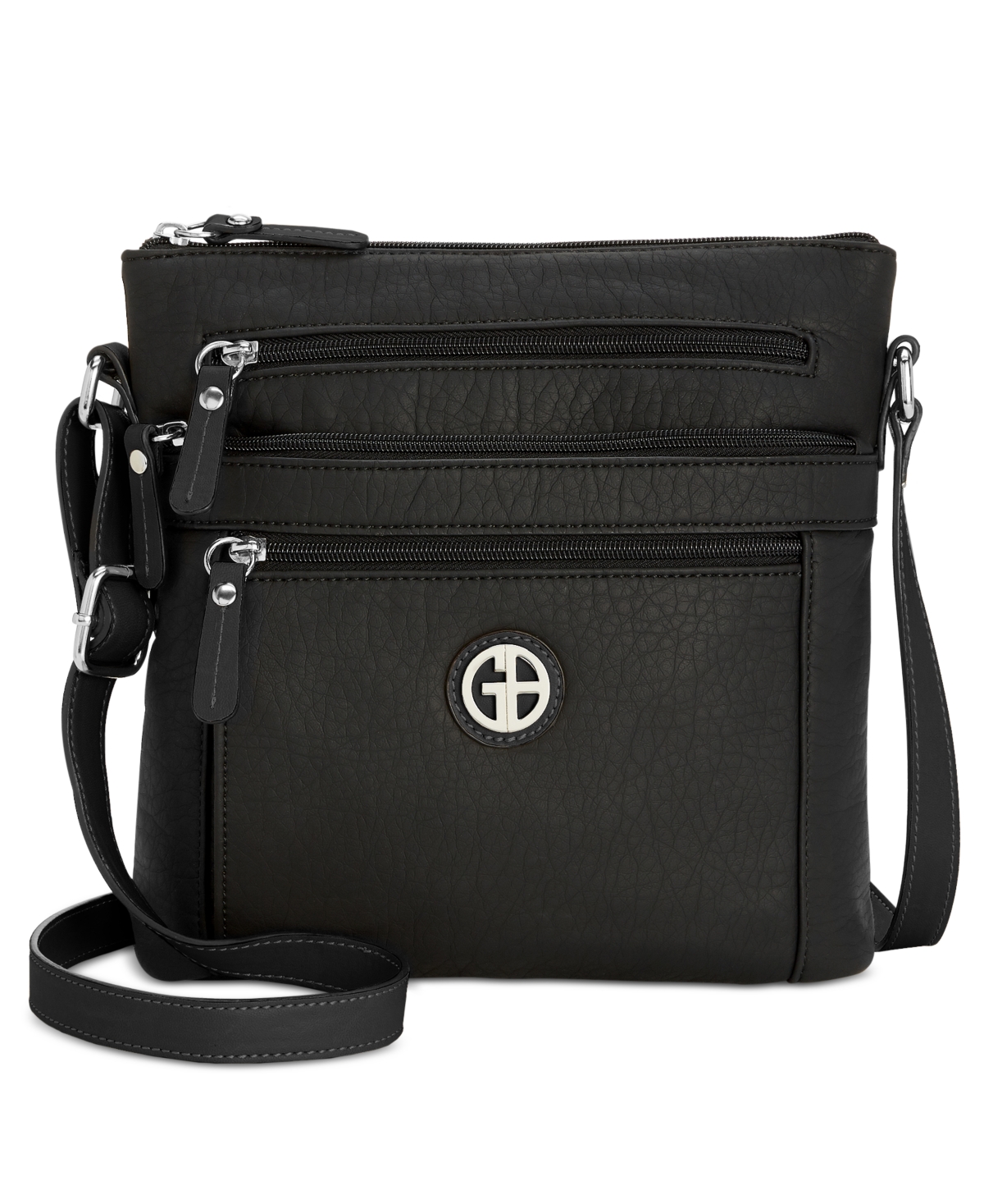 Giani Bernini Leather Color Block Medium Handbag Tote Purse Brown Gray bv