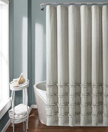 Lush Décor - Vintage Stripe Yarn Dyed Cotton 72" x 72" Shower Curtain