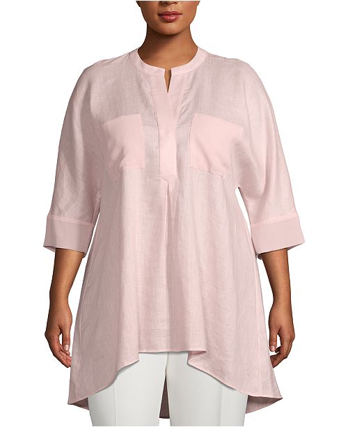 plus size split neck tunic