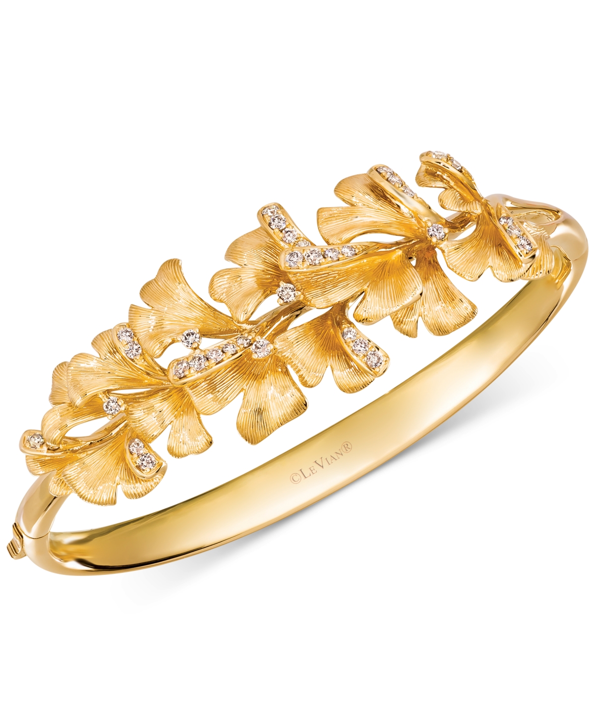 Nude Diamond Floral Bangle Bracelet (3/4 ct. t.w.) in 14k Gold - Yellow Gold