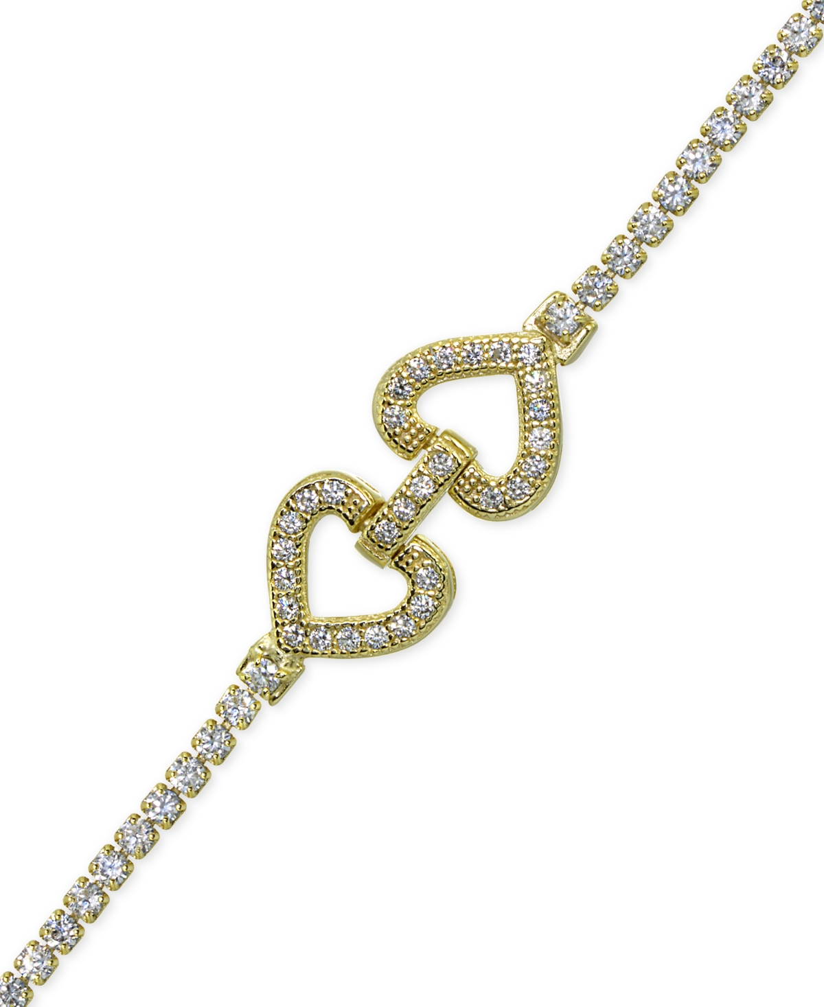 Giani Bernini Cubic Zirconia Double Heart Tennis Bracelet in Sterling Silver, Created for Macy's