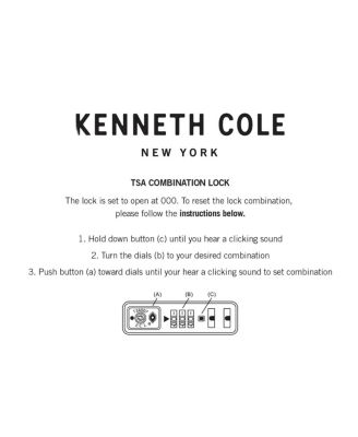 kenneth cole luggage combination lock