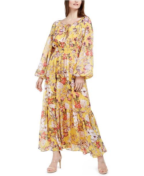 Inc Petite Printed Peasant Dress Created For Macy S