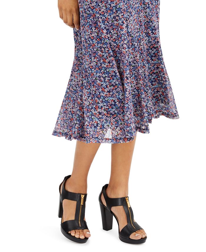 Michael Kors Dainty Blooms Seamed Skirt - Macy's